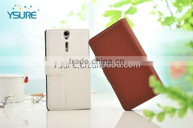Wallet Stand Leather case for Sony LT26i (Xperia S) Multi-color