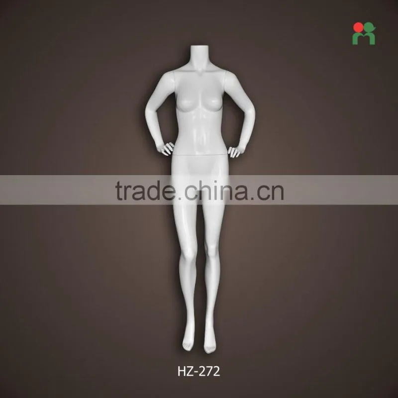 New fashion fiberglass female headless fiberglass model head (glossy white HZ-27 2)
