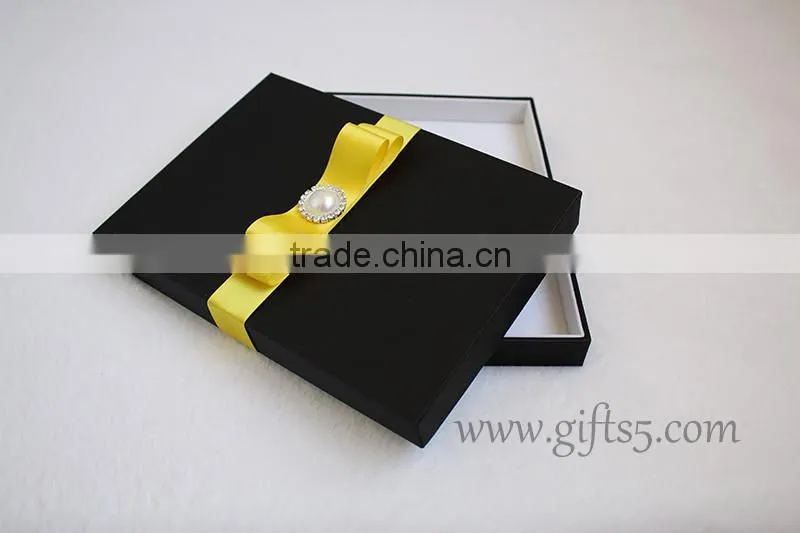 Luxury Black wedding invitation boxes for cards