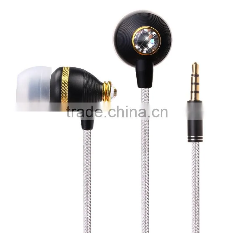 Factory Good Quality BENWIS EMP 100 Diamond Design Wired Earphone for iPhone,for iPad, for Samsung mobile phone Earphone with Mi
