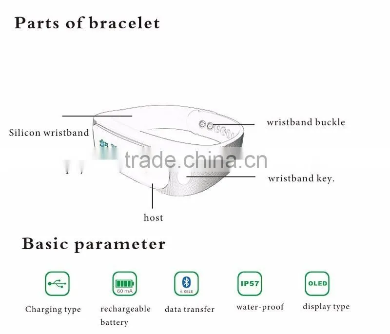 Waterproof Bluetooth Smart Activity Tracker Bracelet E02 Band Call/SMS Remind Sport Watch sync to phone Android