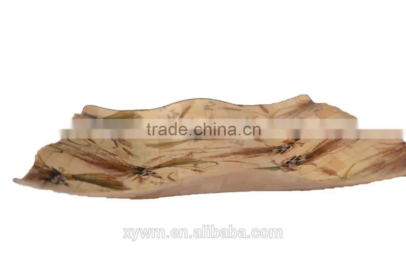 GiftTable Decorative Crystal Shine Bamboo Wave Woven Bowl Plate Tray