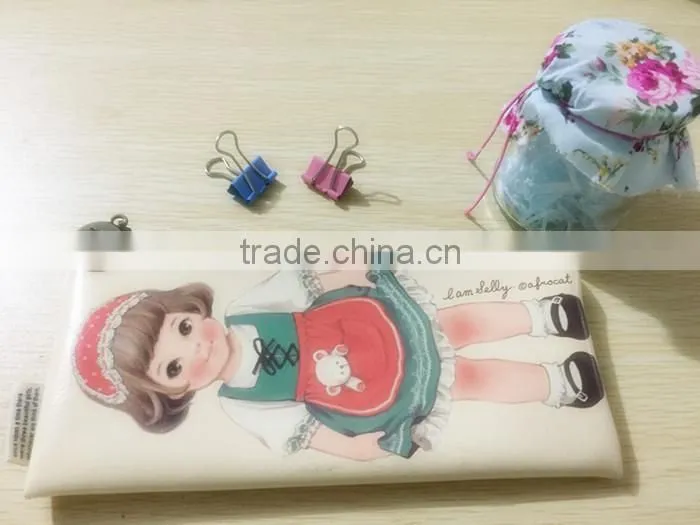 fashion funny clear cartoon wholesale pu school unbranded pencil case pattern customizable for girl