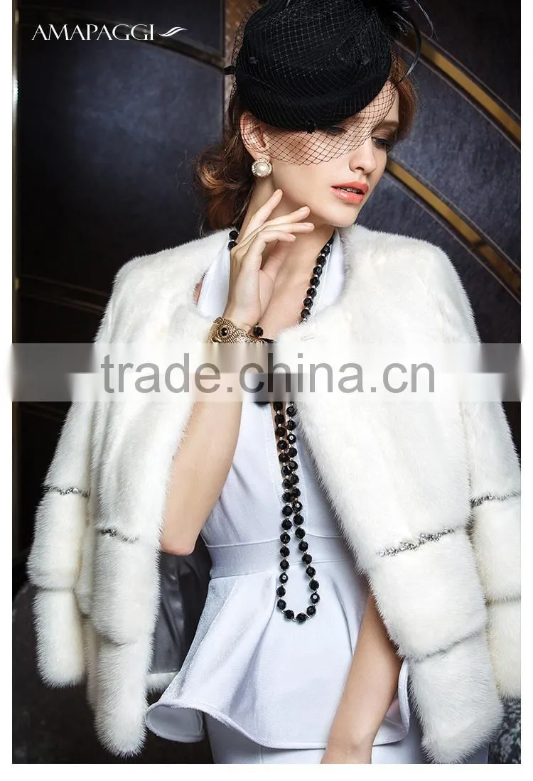Wholesale white princess fur coat mink from China
