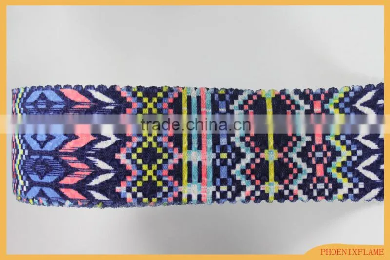 High Quality Elastic Tape with printing embroidery elastic printing tape for ladies dress waistband