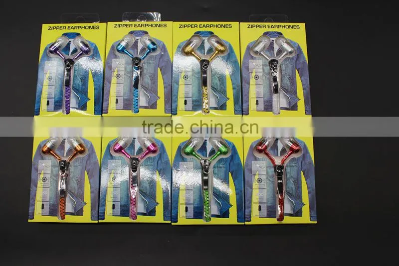 SNHALSAR free samples mobile sport earphone, zipper metal earphones