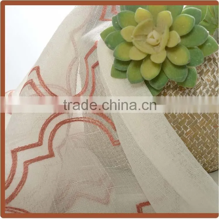 wholesale eyelet window curtain embroidery drapes curtain for home decoration