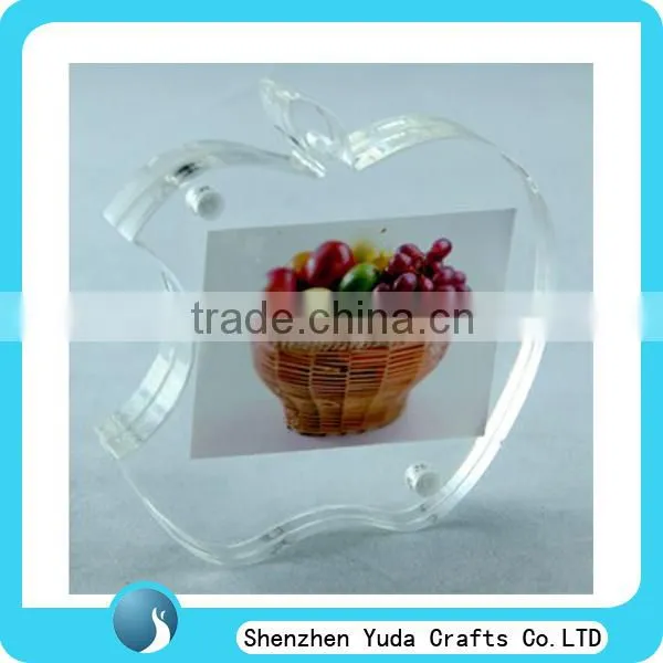 crystal magnetic picture frame Apple Shape Photo Frame clear Apple Shape Photo Frame