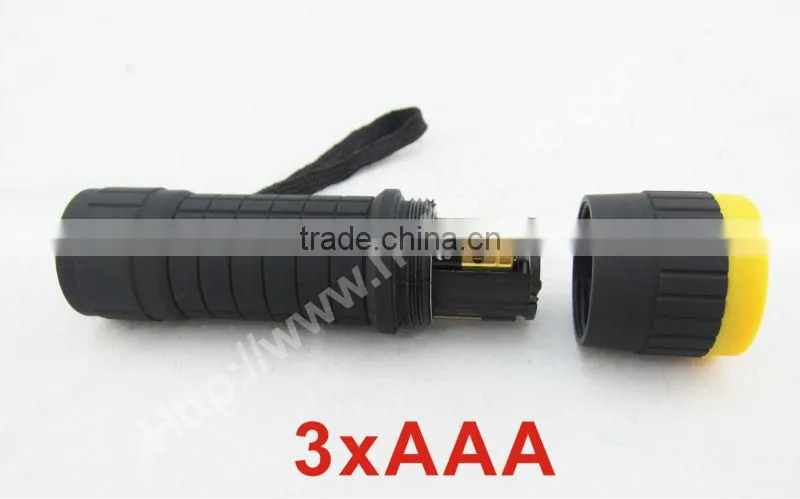 mini multicolor 14 led rubber flashlight with 3aaa battery