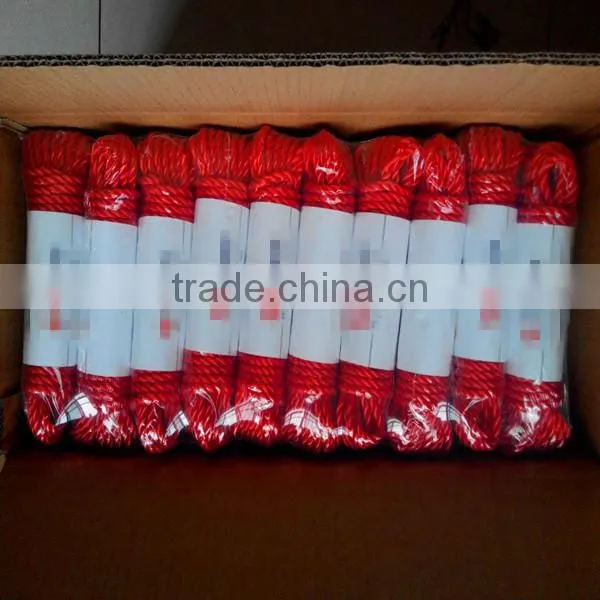 6mm Yellow,blue ,white ,red ,green color 15 meters 1/4 Nylon, pe , polypropylene rope clothesline rope