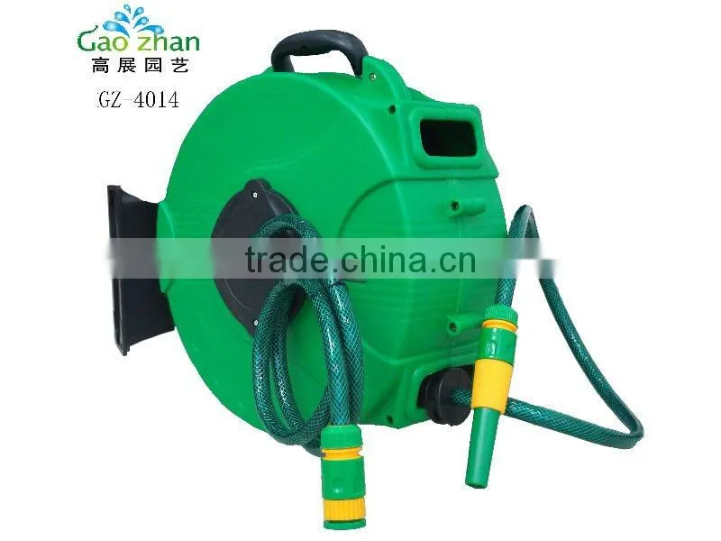 15M Coil Garden Hose With Brass Connector And 4-function Nozzle