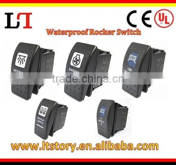 Power Rocker Switch waterproof led DPDT/SPST/ DPST/ STDP