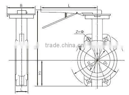 China manufacture butterfly valve Iron material