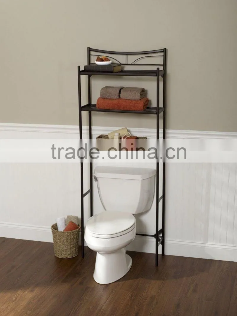 EW Metal Bathroom Space Saver Shelves Over Toilet Wire Shelf Storage Organizer