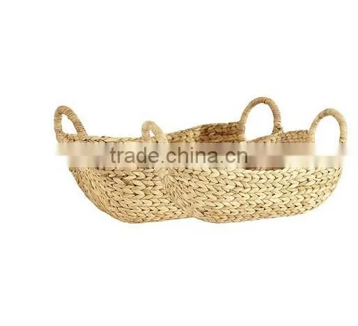 Water hyacinth wicker storage Basket for Table top or Shelf