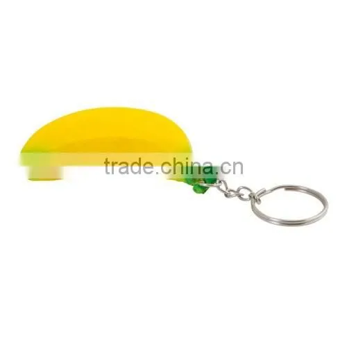 Popular promotional anti stress fruit keyring custom pu ball keyring