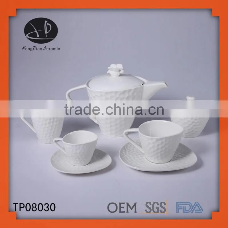 China ceramic white restaurant tea pots/tea set/fit tea