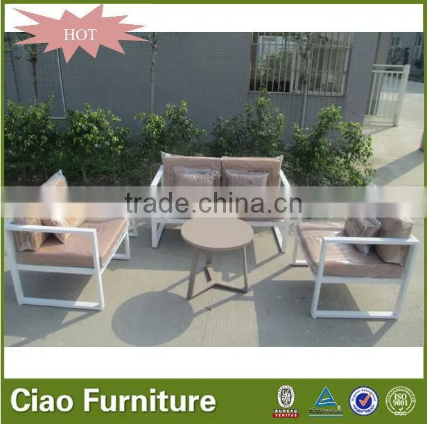 outdoor furniture with cushion aluminum powder coated garden sofa set