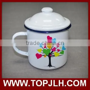 Wholesale enamel camping mug custom printed enamel mug cup