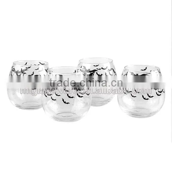 clear glass tea cup espresso cup paper halloween transfer