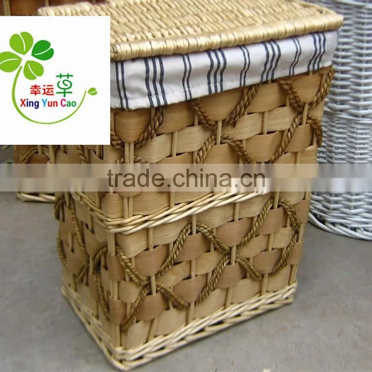 wicker storage basket with liner factory supply