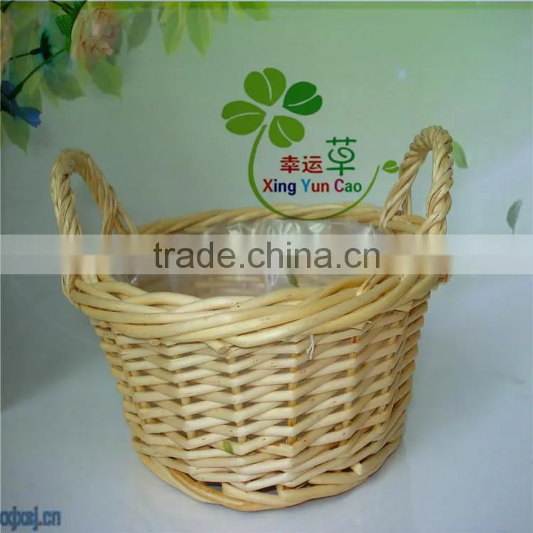 Big cheapest wicker storage basket with handle