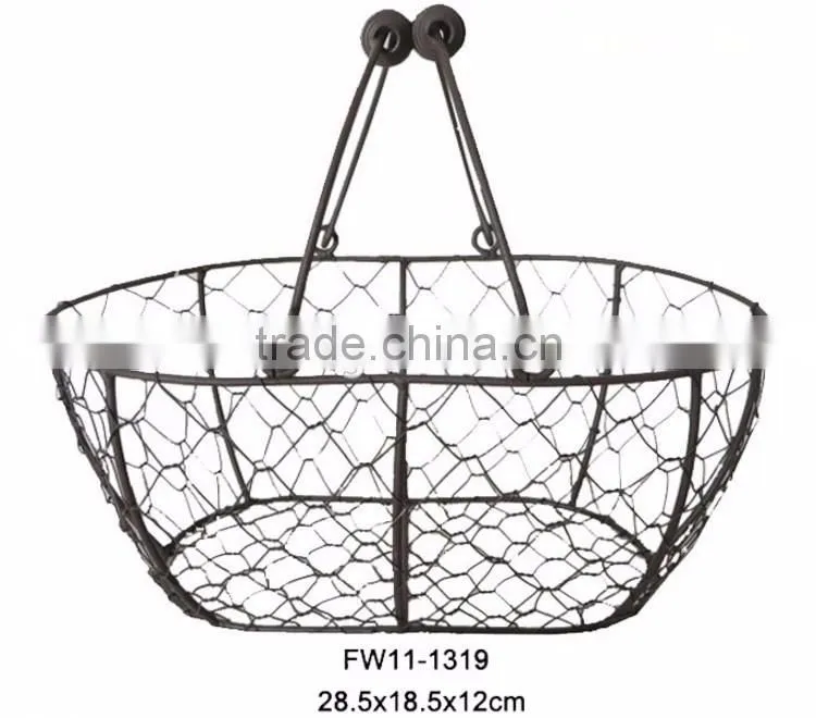 Handmade small chicken wire basket wholesale with handle