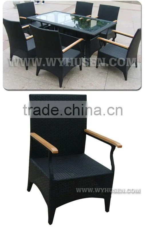 rattan outdoor/living room furniture PE rattan dining sets for 6 persons