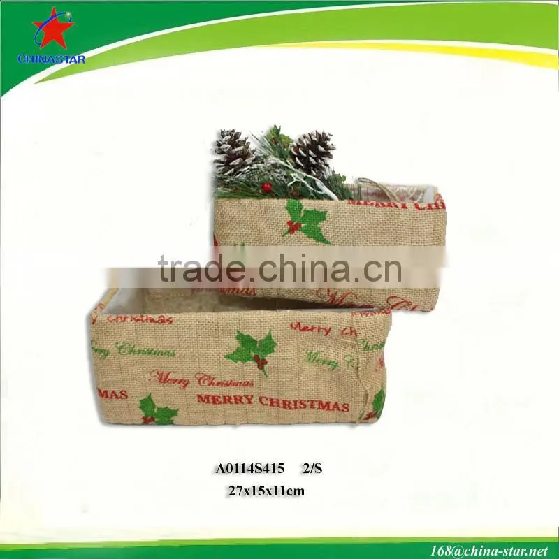 retangle christmas candy basket made of jute