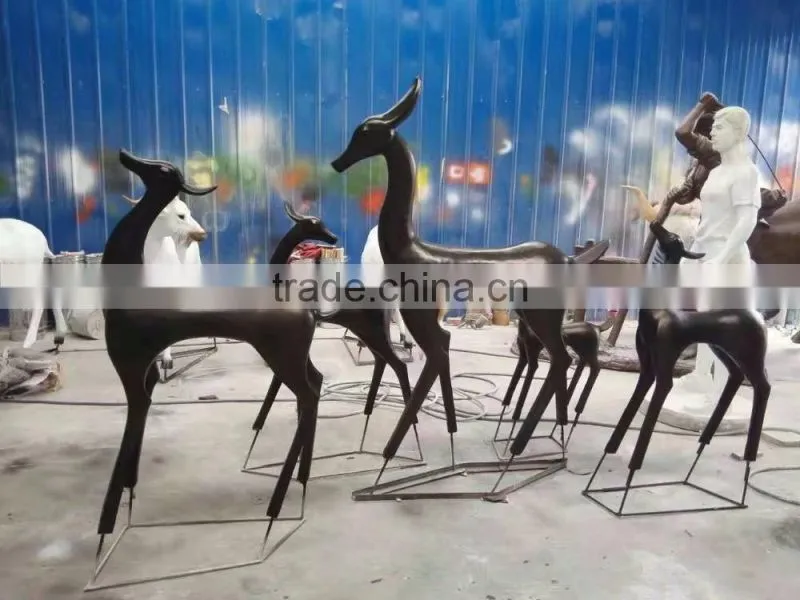 garden decoration resin craft wholesale fiberglass deer statue for sale