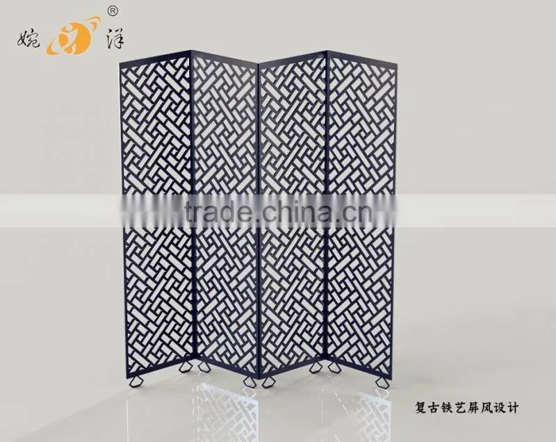 Retro Simple living room partition Carving creative metal screen