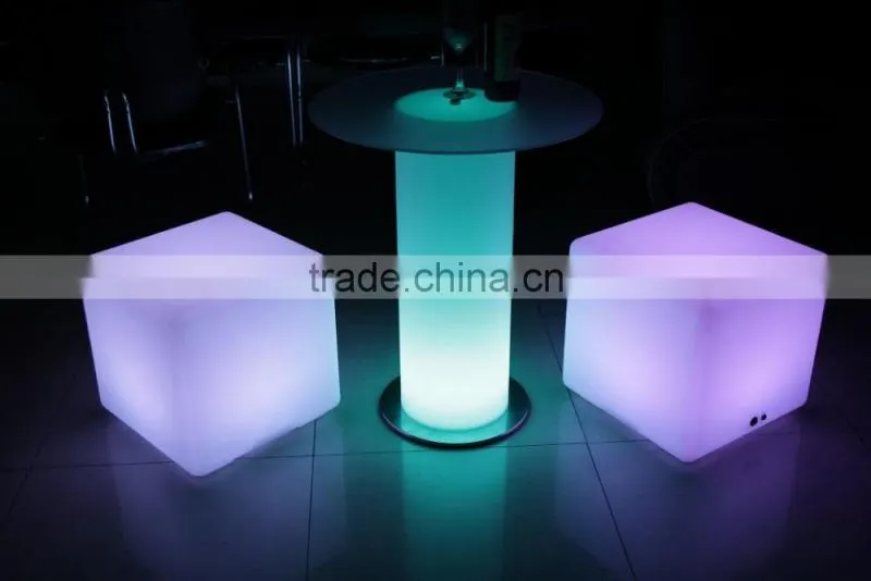 hots sale round glass top center rotating dining table with led light