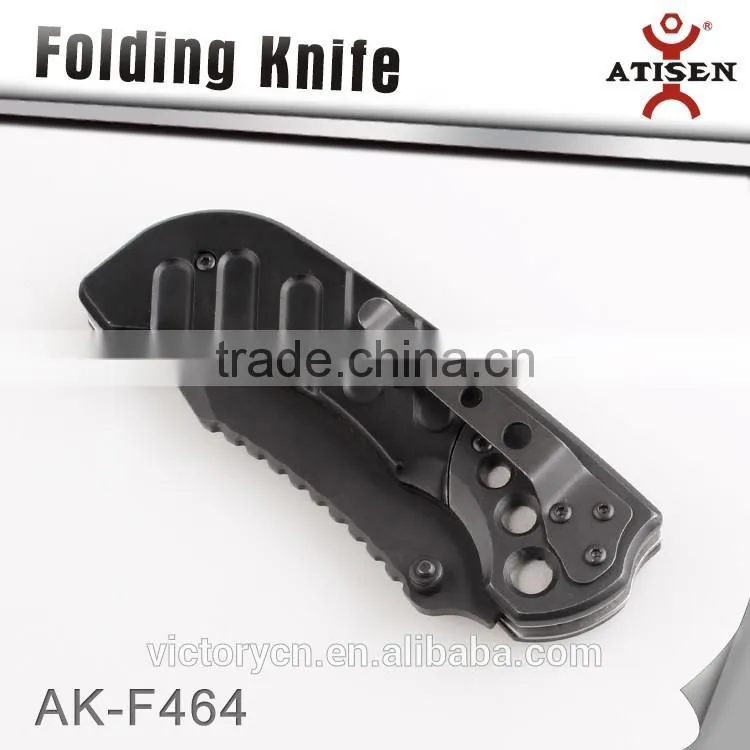New Camping Pocket Knife Black coating Blade Aluminum Oxide Handle Tactical Hunting Folding Knives