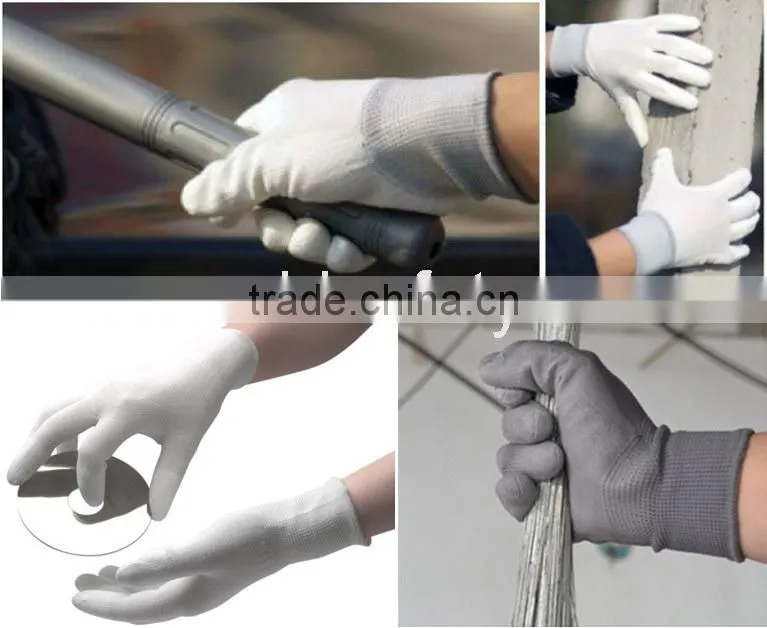Safety Gloves Black Nylon Gloves With Gray PU Working Gloves From DDsafety