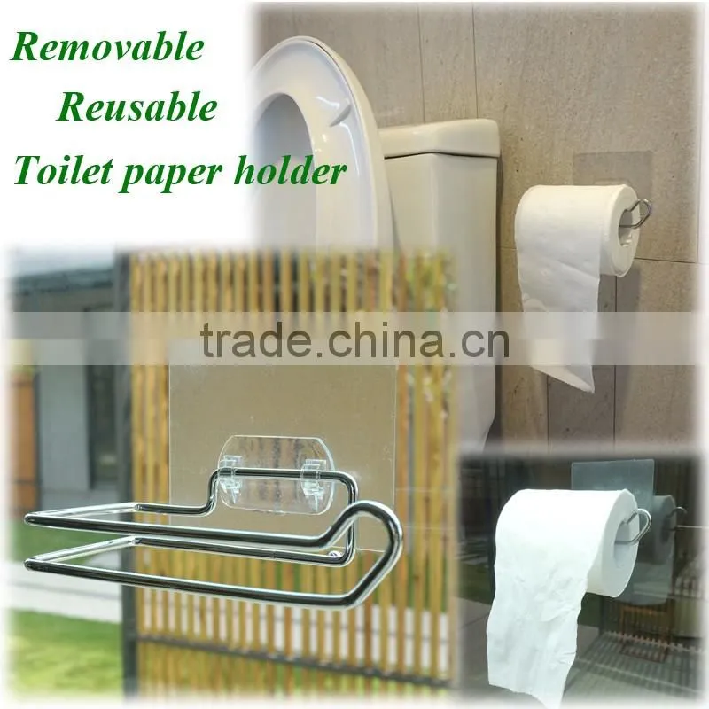 Self- adhesive toilet paper holder