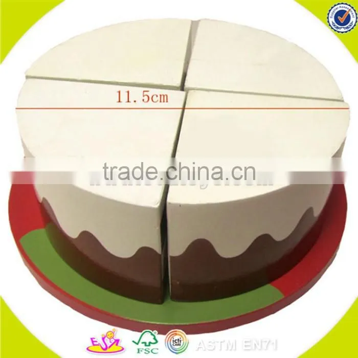 wholesale baby wooden birthday cake set toy, top fashion kids wooden chocolate cake, funny wooden birthday cake set toy W10B101
