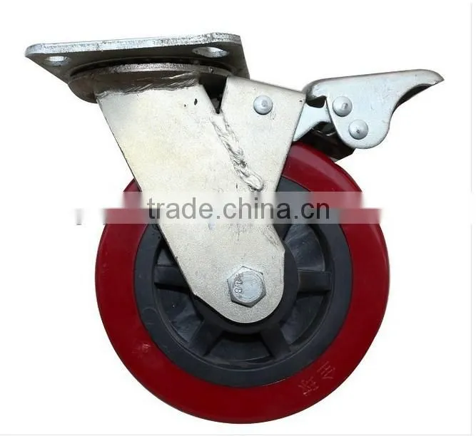High Quality PP material 6 heavy duty pu caster wheel