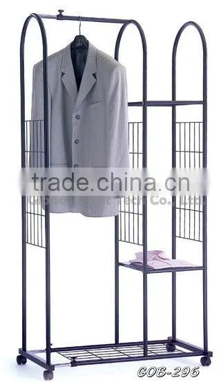 movable metal garment rack with storage drawer/clothes rack