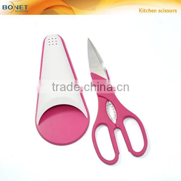 S52018N FDA certificated 8" magnetic cover kitchen scissor with bottle opener