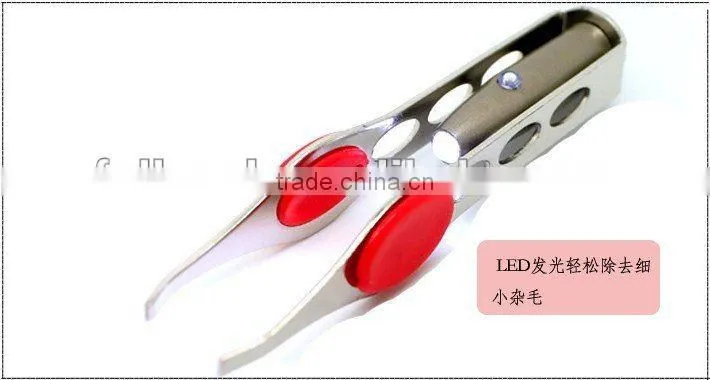 Hot Sale Promotional Eyebrow Tweezers with a Built-In LED Light