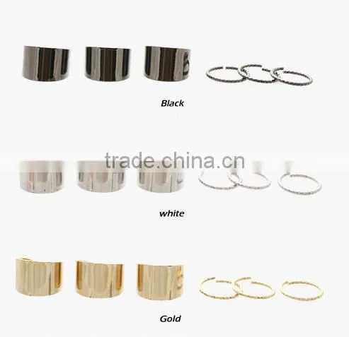 wholesale fashion jewelry ladies gold finger ring set midi ring set