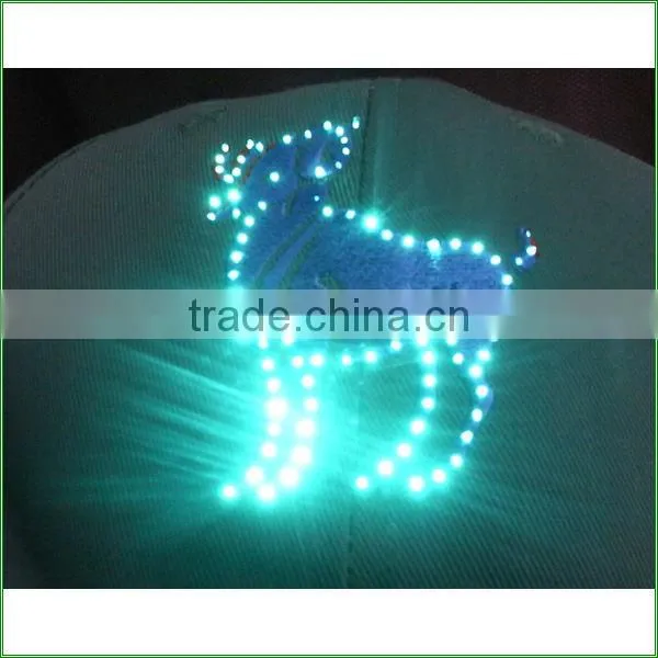 camouflage led cap solar led light cap with 3D embroidery