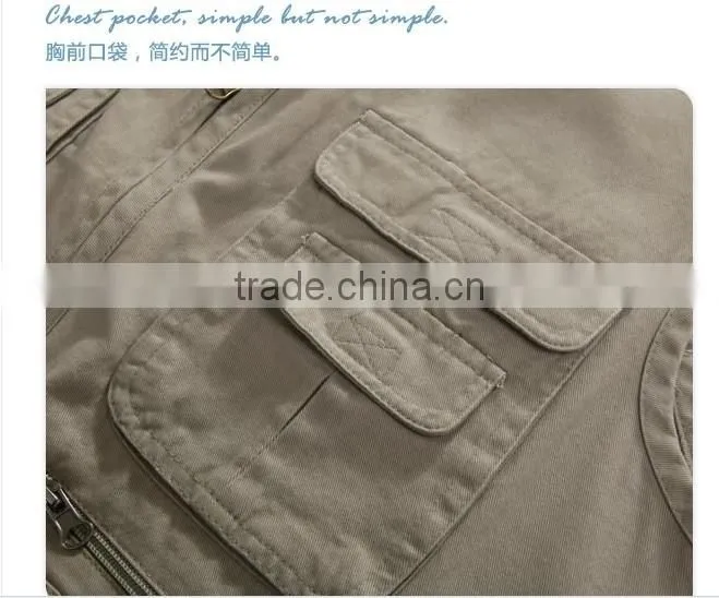 New 2017 Man Clothes Quick Drying Multiple Pockets High Quality Casual Male Vest Hunting and Fishing Vests for Men
