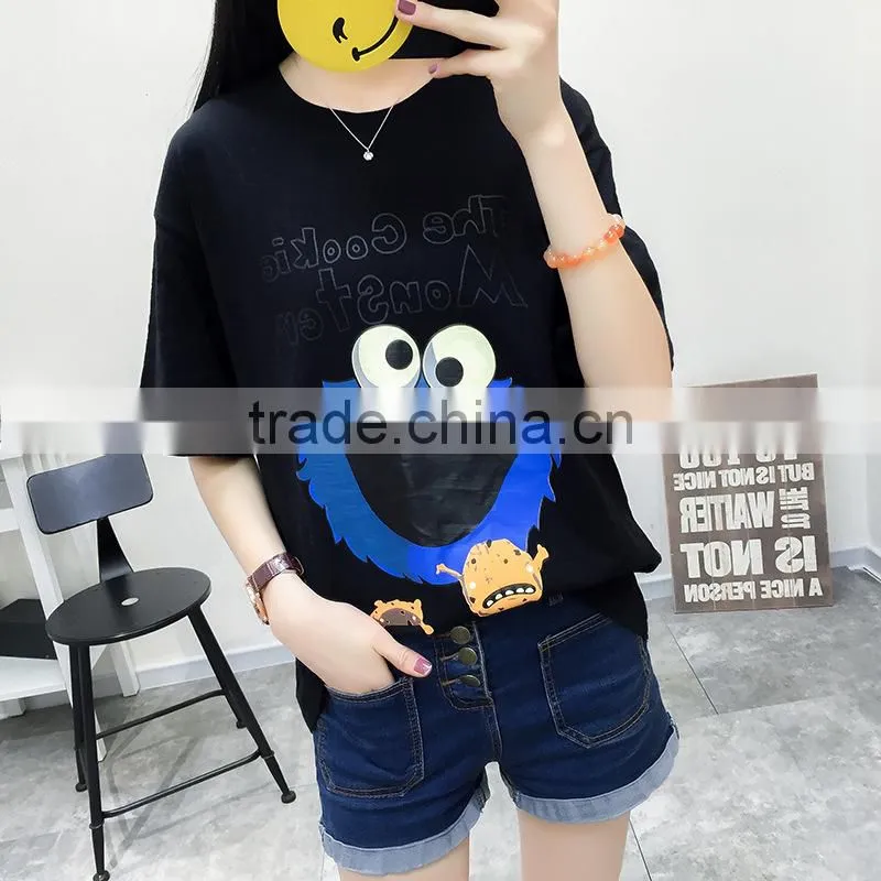 Women summer fashion customized letter print t shirt casual short sleeve t shirt