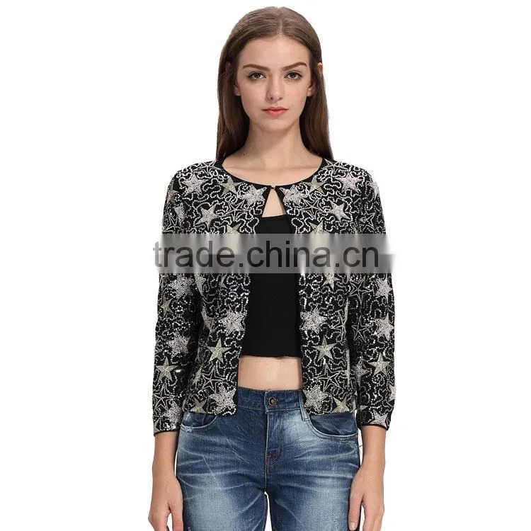 Latest embroidered bomber fashion jacket model for women