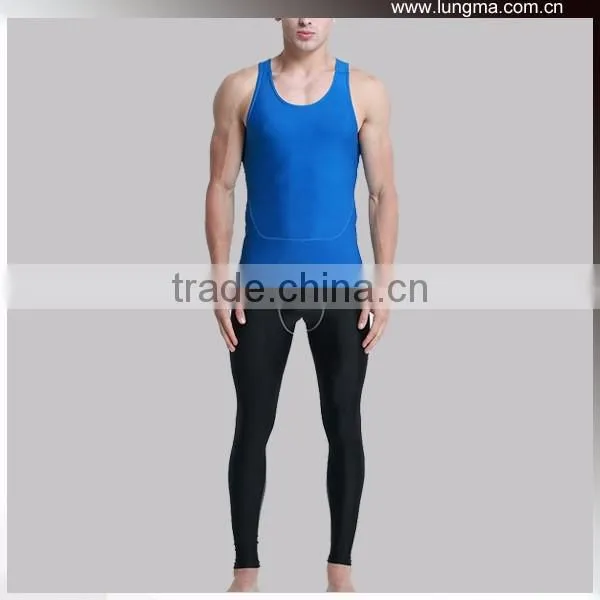 O-Neck Flatlock Stitching Compression TOp Shirt and Bottoms Tights and Pants