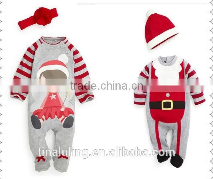 new arrival wholesale baby clothes infant boys and girls cotton rompers christmas jumpsuits