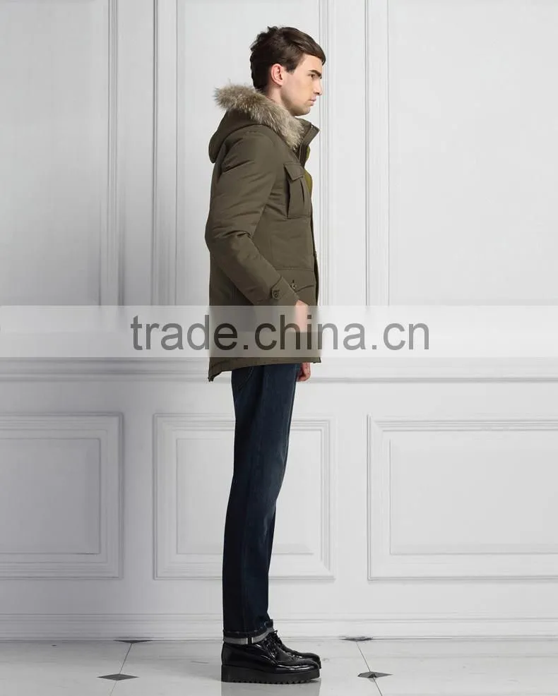 2015 Winter Military Durable Men Down Jacket With Fur collar