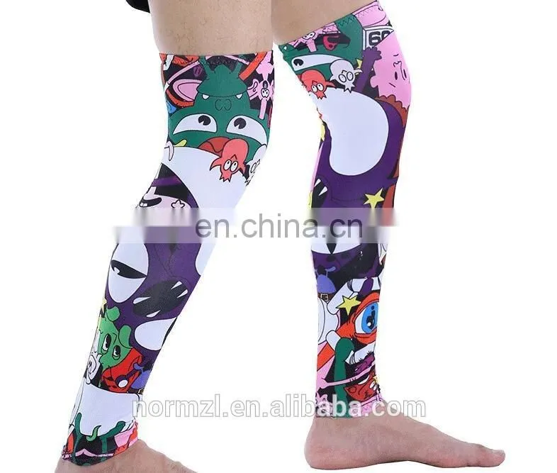 Sublimation custom leg sleeves cycling wholesale foot sleeve compression