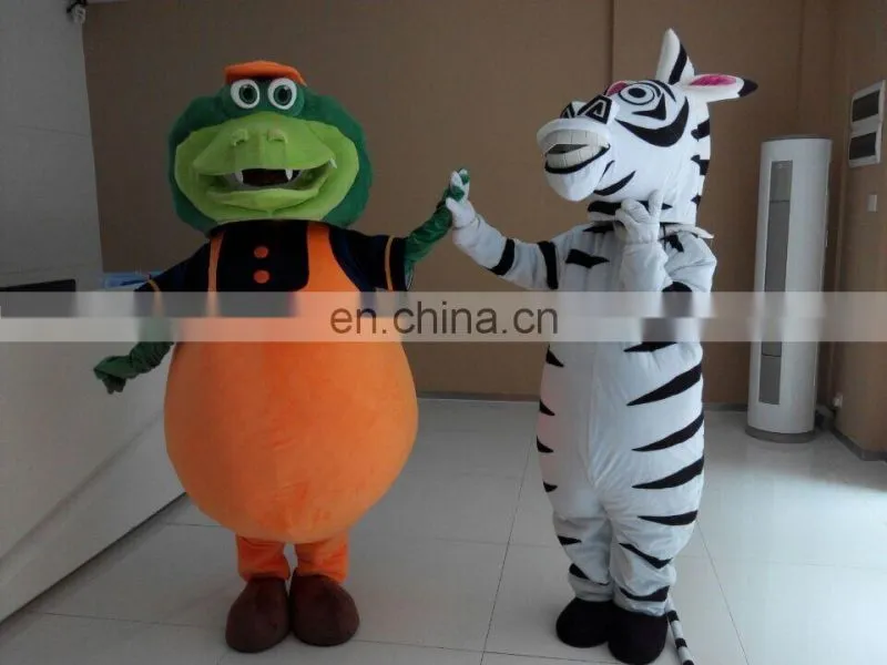 2016 New arrival adult green alligator cartoon characters costume for sale green alligator mascot costume cosplay